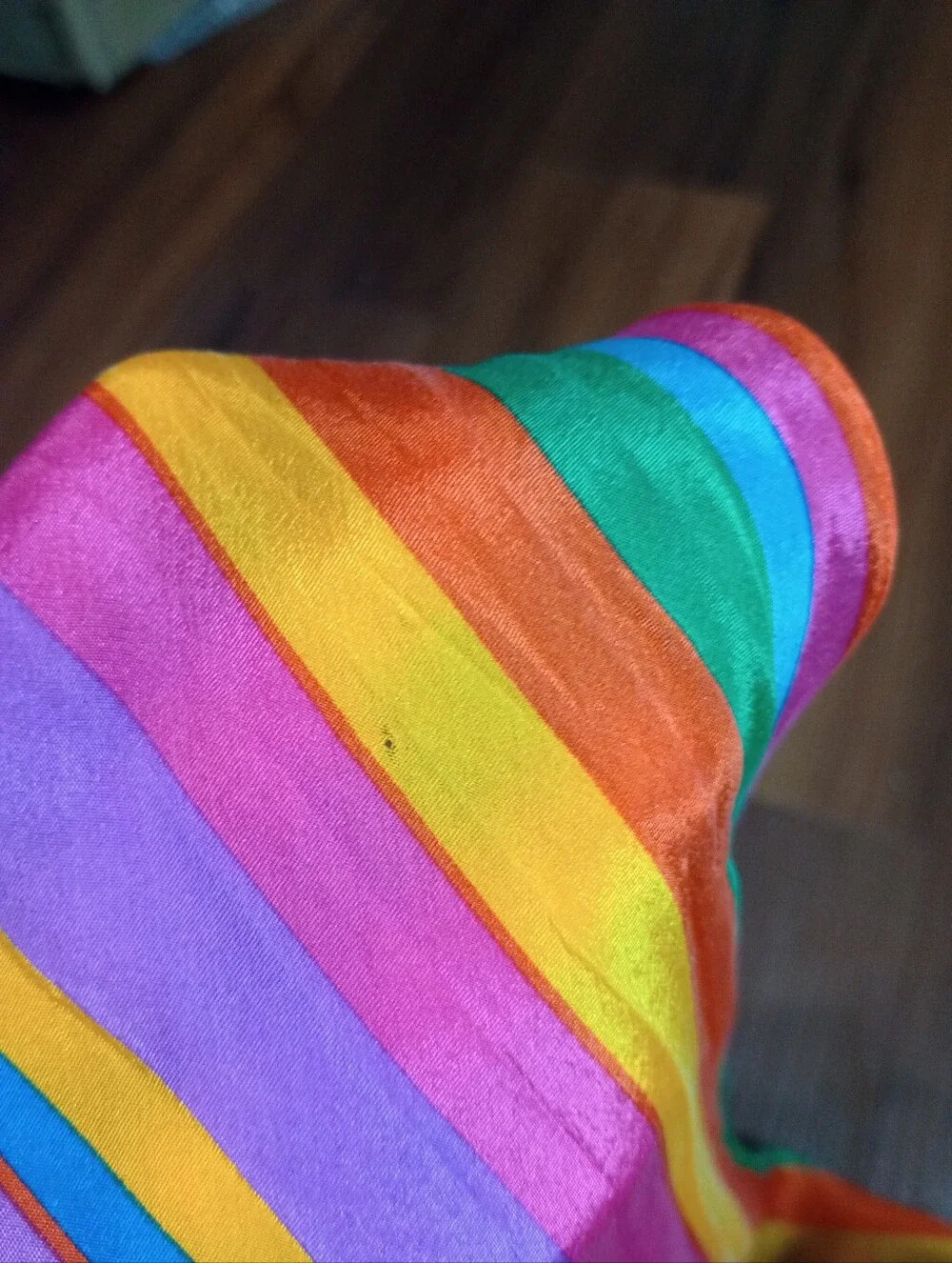 Vintage Liz Claiborne Rainbow Striped Silk Skinny Scarf